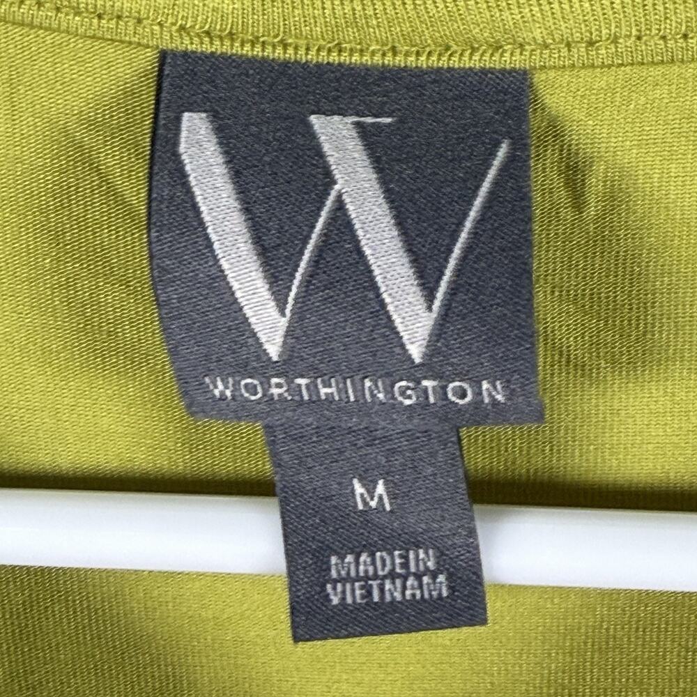 Worthington Tank Top Women's Medium Round Neck Tencel Blend Green Wide Strap - Picture 3 of 4